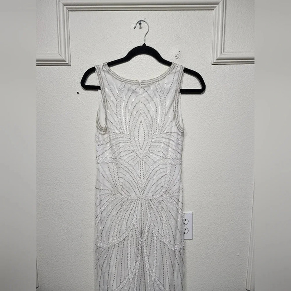 Lulu's Make Them Marvel White Beaded Mermaid Maxi Dress Wedding Bride Party - Picture 10 of 12